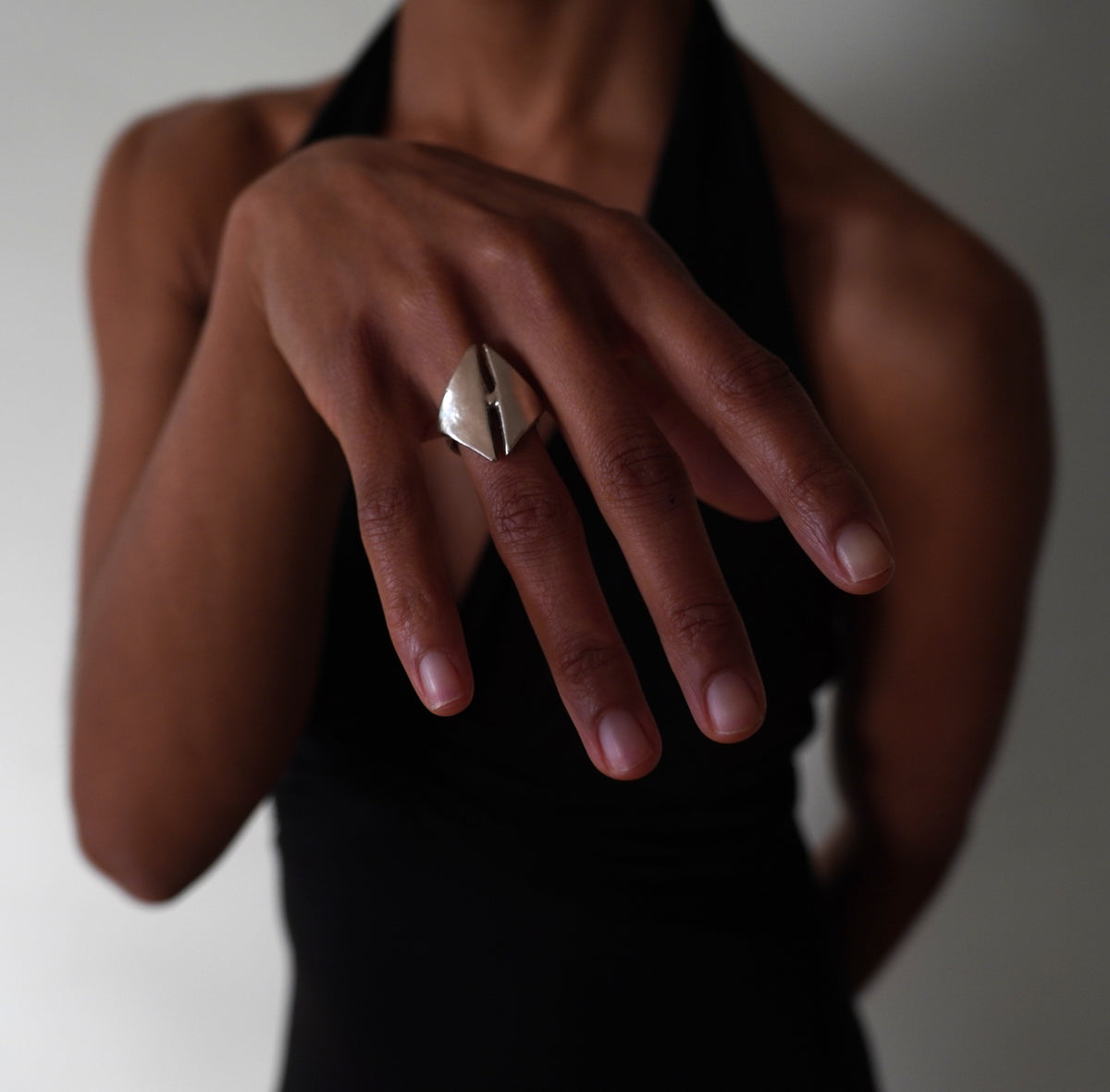Sterling Silver Joined Triangles Ring
