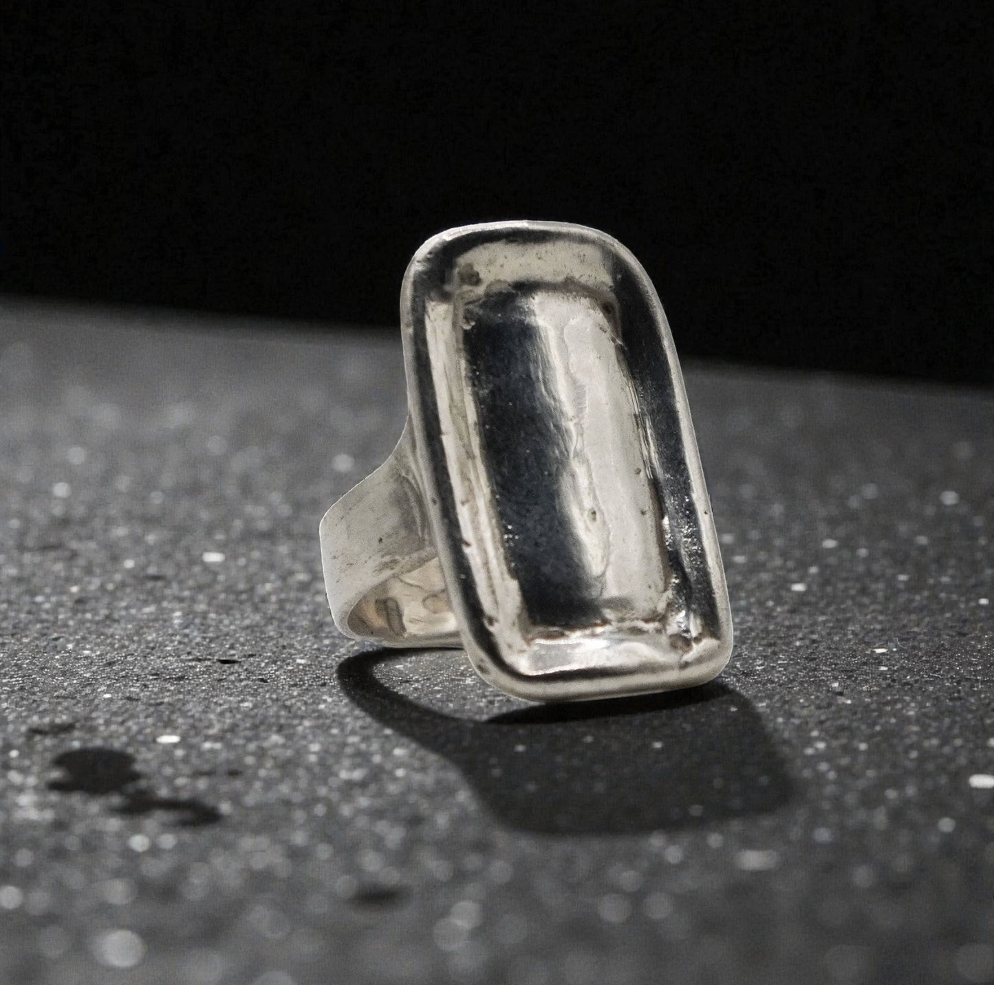 Sterling Silver Statement Rectangle Ring