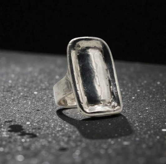 Sterling Silver Statement Rectangle Ring