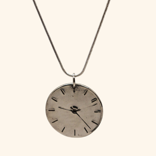 Sterling Silver Clock Pendant