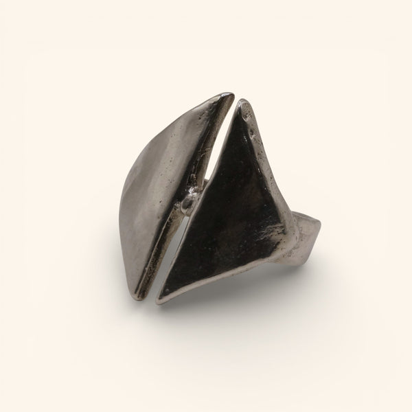 Sterling Silver Joined Triangles Ring
