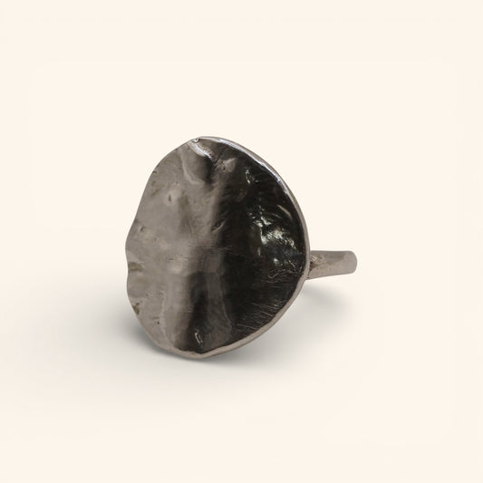 Sterling Silver Flat Circle Ring - The Ripple