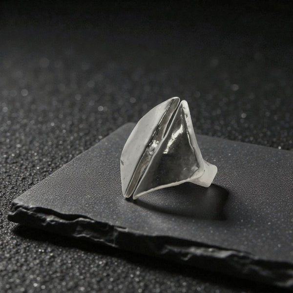 Sterling Silver Joined Triangles Ring