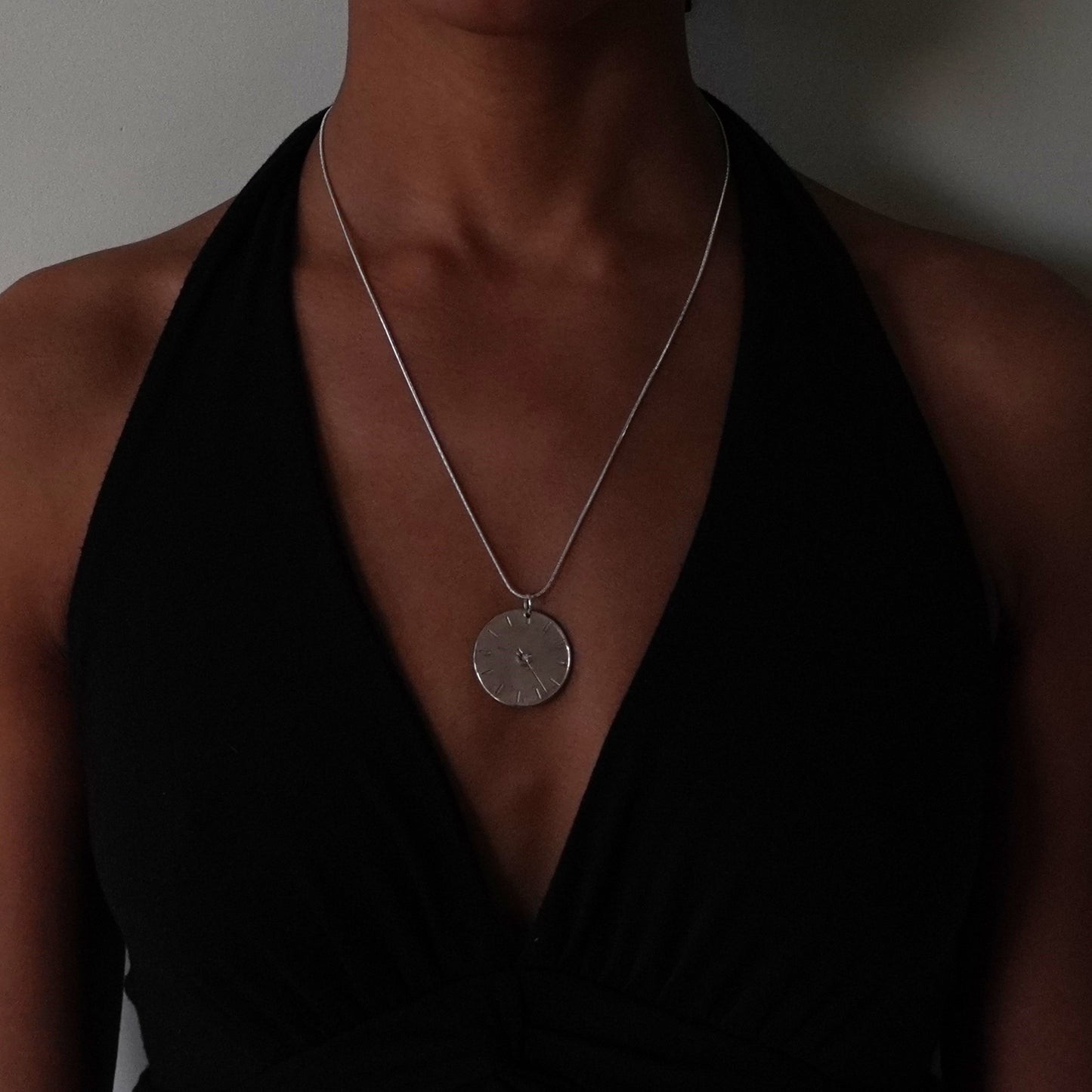 Sterling Silver Clock Pendant
