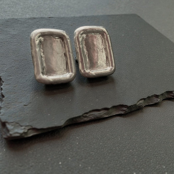 Sterling Silver Frame Earrings