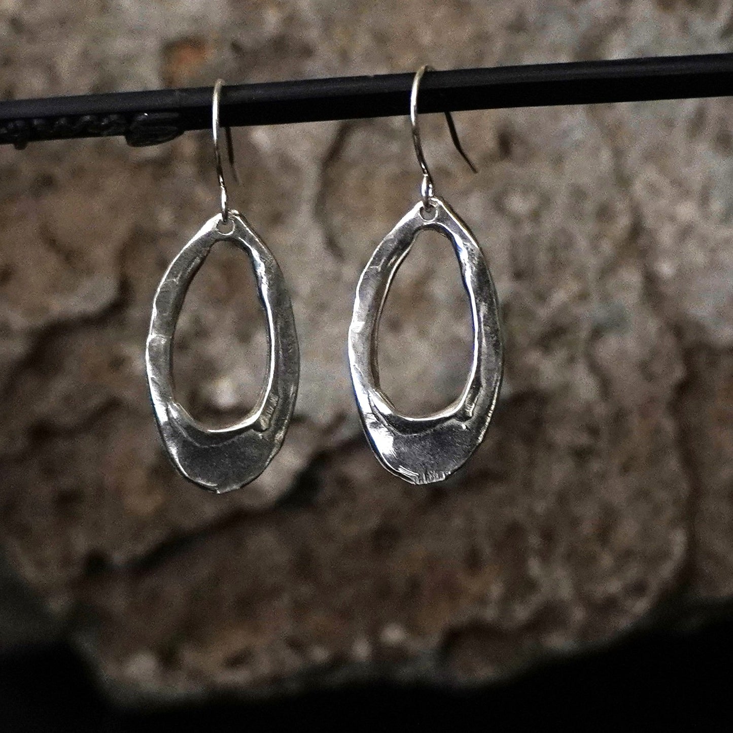 Sterling Silver Oval Earrings: Flow Loops