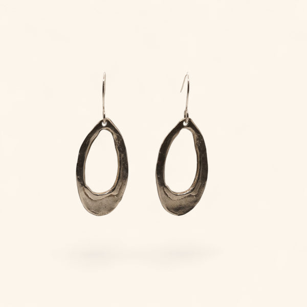 Sterling Silver Oval Earrings: Flow Loops