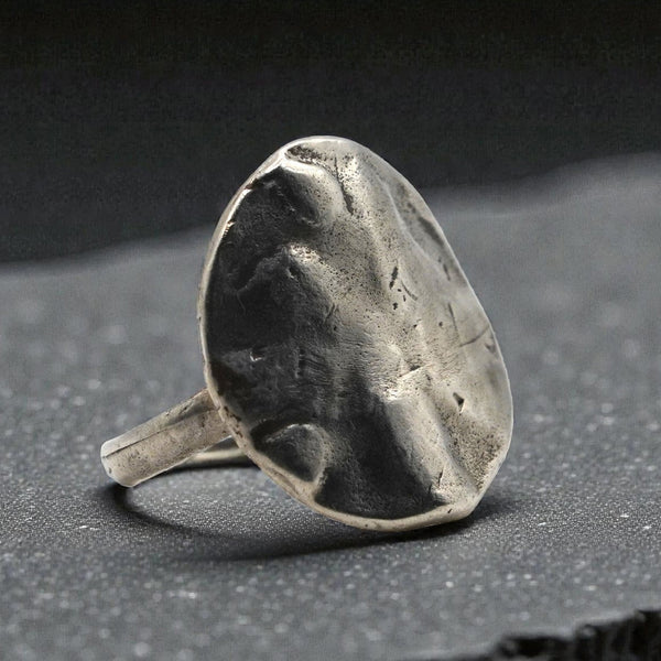 Sterling Silver Flat Circle Ring - The Ripple