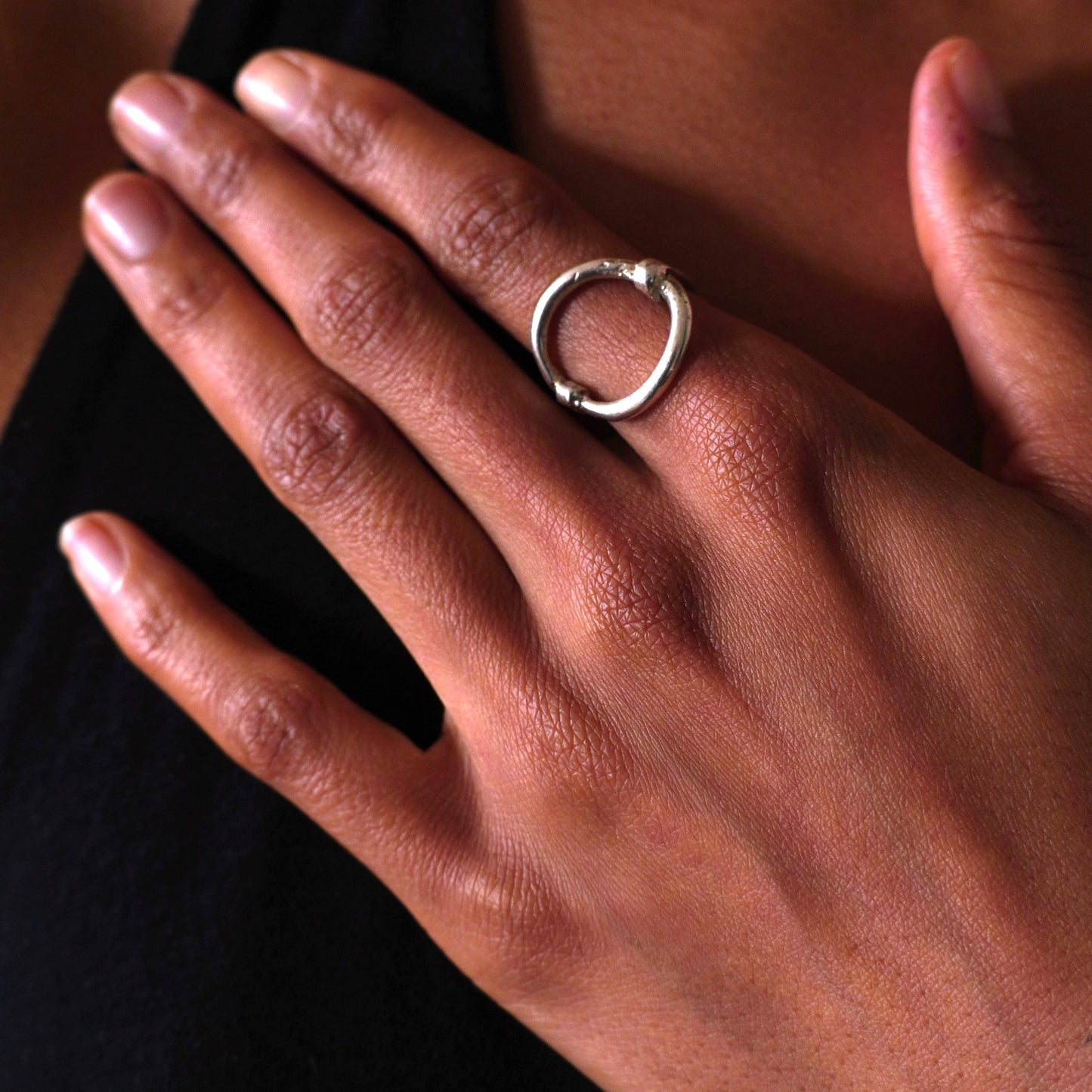 Sterling Silver Ring: Empty Circle