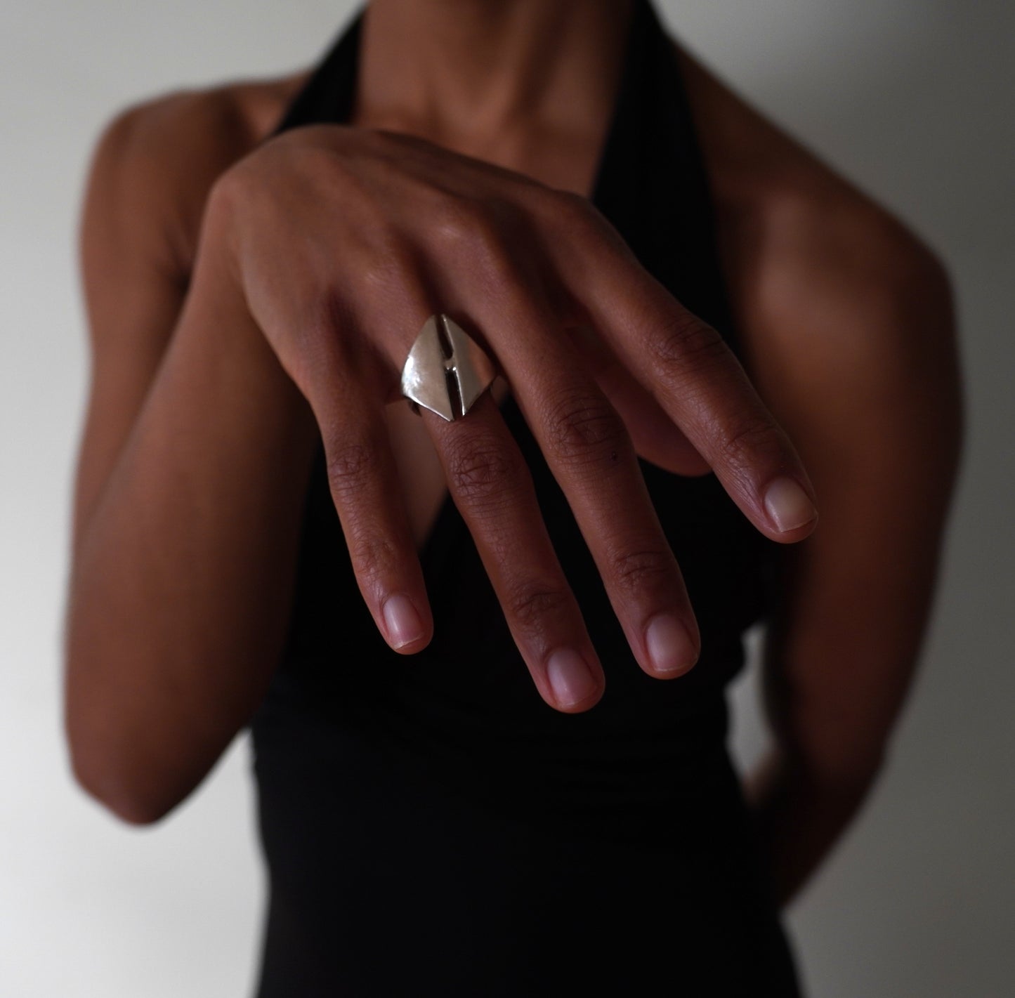 Sterling Silver Joined Triangles Ring