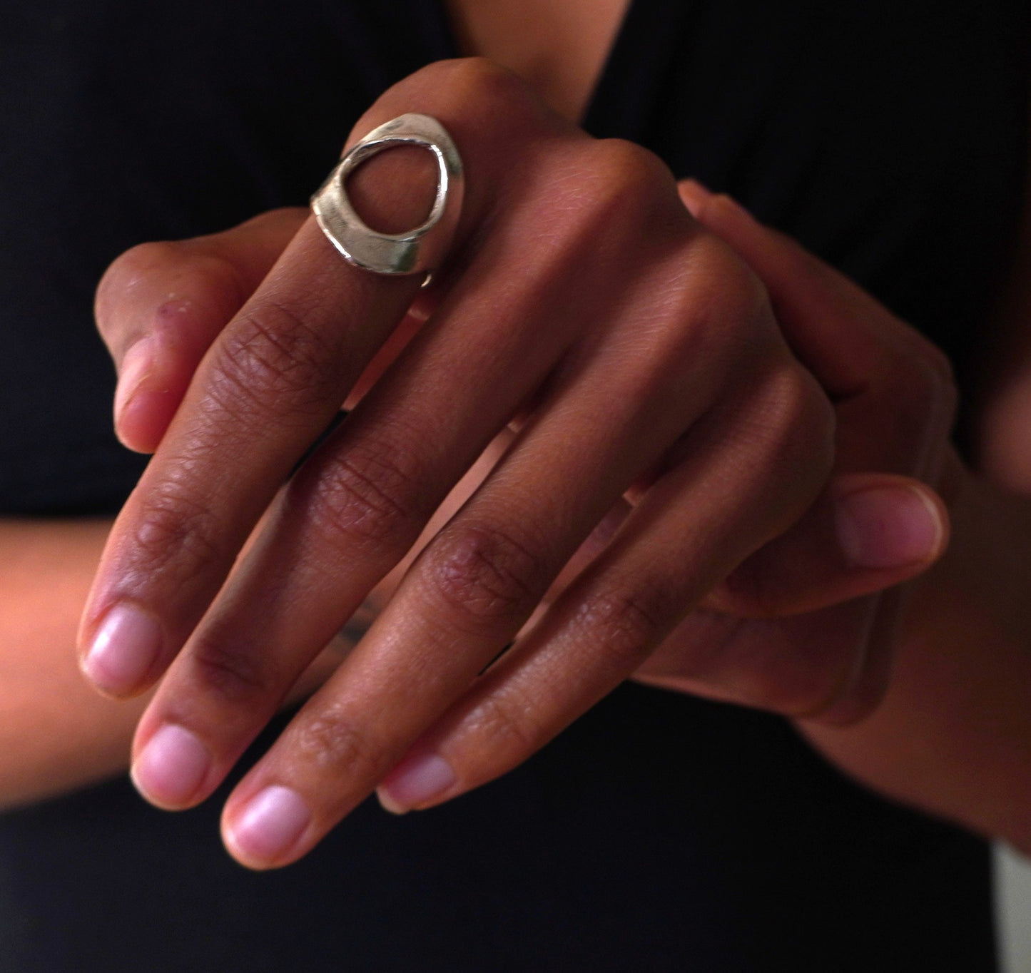 Sterling Silver Ring: Open Oval